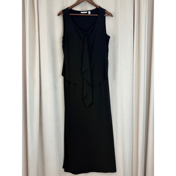 Susan Graver Dresses & Skirts - Susan Graver Tiered Liquid Knit Black Maxi Dress Size Medium